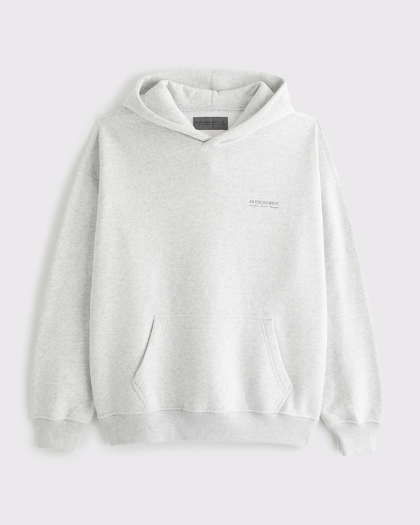Micro-Logo Popover Hoodie, Light Heather Gray view 1