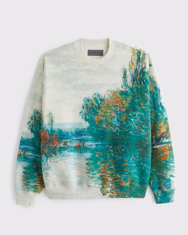 Monet Crew Sweatshirt, Cream Pattern view 1