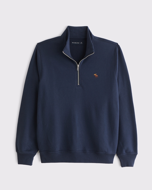 Signature Icon Terry Half-Zip, Deep Blue view 1