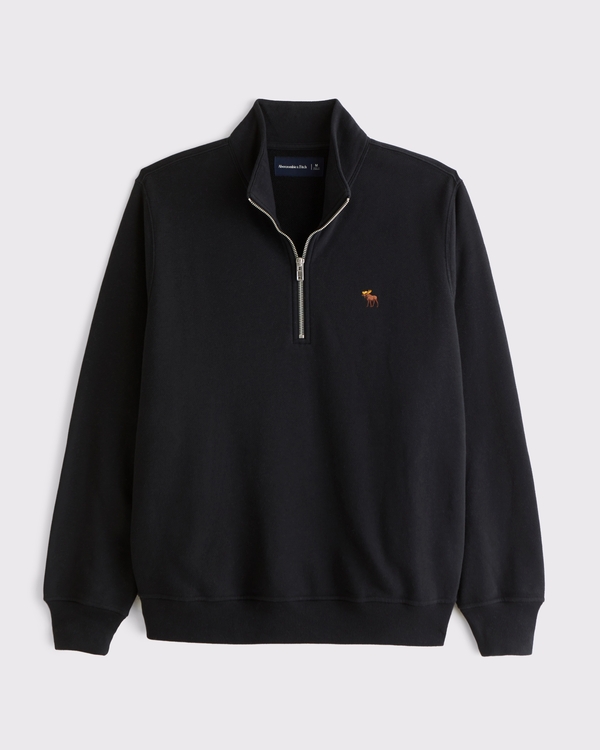Signature Icon Terry Half-Zip, Black view 1