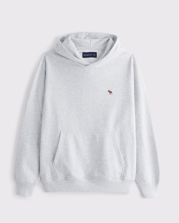 Signature Icon Terry Popover Hoodie, Light Heather Gray view 1