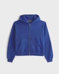 Essential Cropped Full-Zip Hoodie