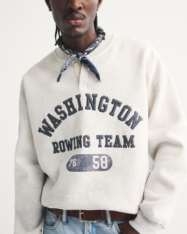 Men's Henley Graphic Sweatshirt | Men's Clearance | Abercrombie.com