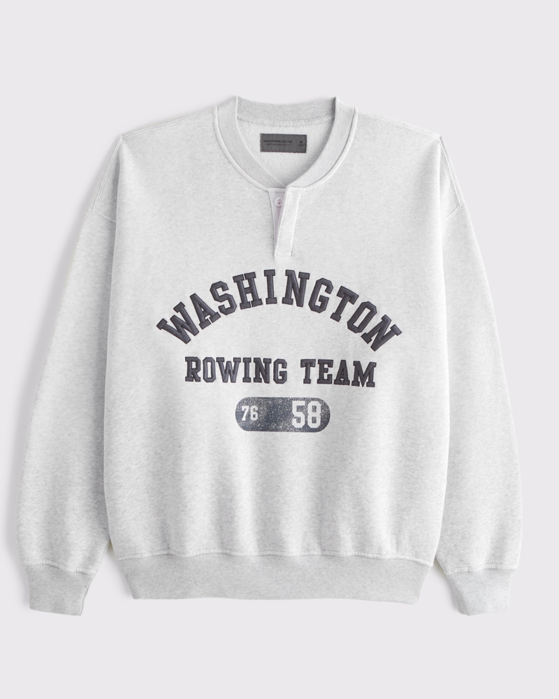 Men's Henley Graphic Sweatshirt | Men's Clearance | Abercrombie.com