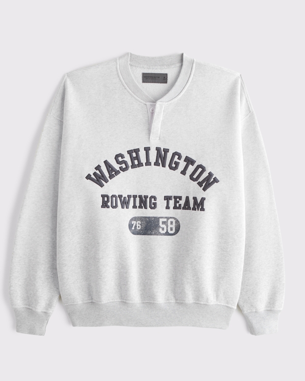 Henley Graphic Sweatshirt, Heather Gray view 1