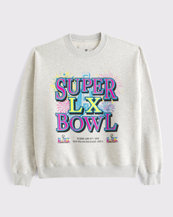 Super Bowl Graphic Crew Sweatshirt, Heather Gray view 2