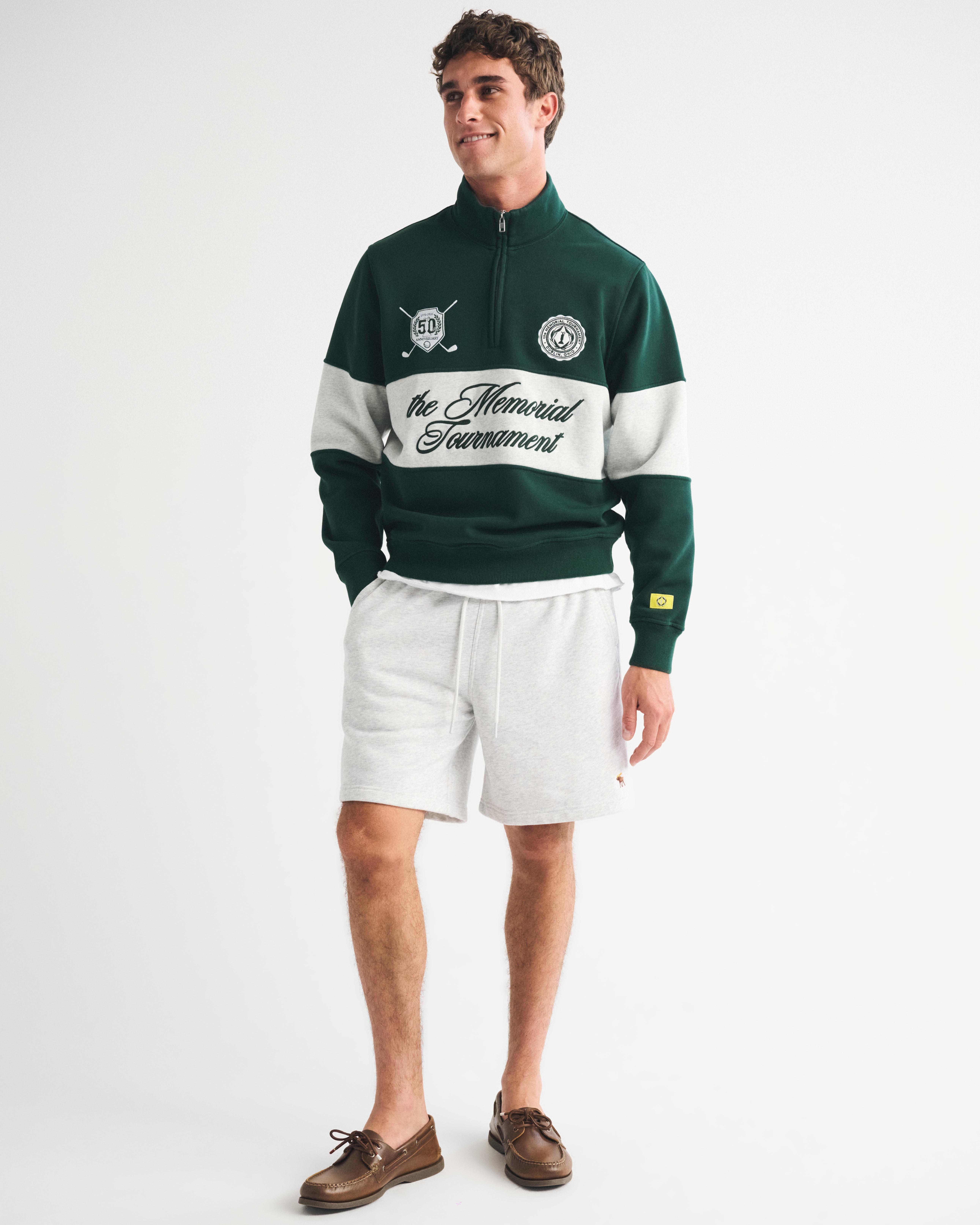 Мужские худи Abercrombie & Fitch Memorial Tournament Graphic Half-Zip Sweatshirt — фото 3