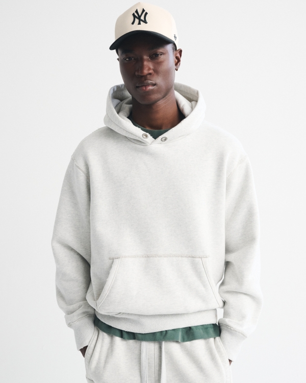 Heritage Heavyweight Popover Hoodie, Light Heather Gray view 2