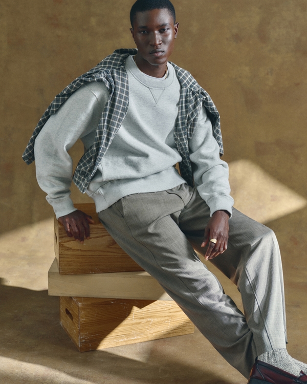 Heritage Heavyweight Crew Sweatshirt, Light Heather Gray view 1