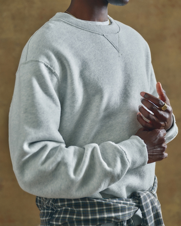 Heritage Heavyweight Crew Sweatshirt, Light Heather Gray view 2