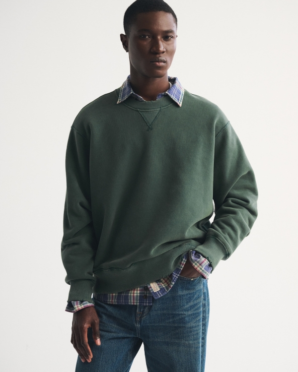 Heritage Heavyweight Crew Sweatshirt, Hunter Green view 2