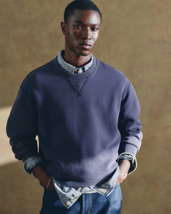 Heritage Heavyweight Crew Sweatshirt, Navy Blue view 1