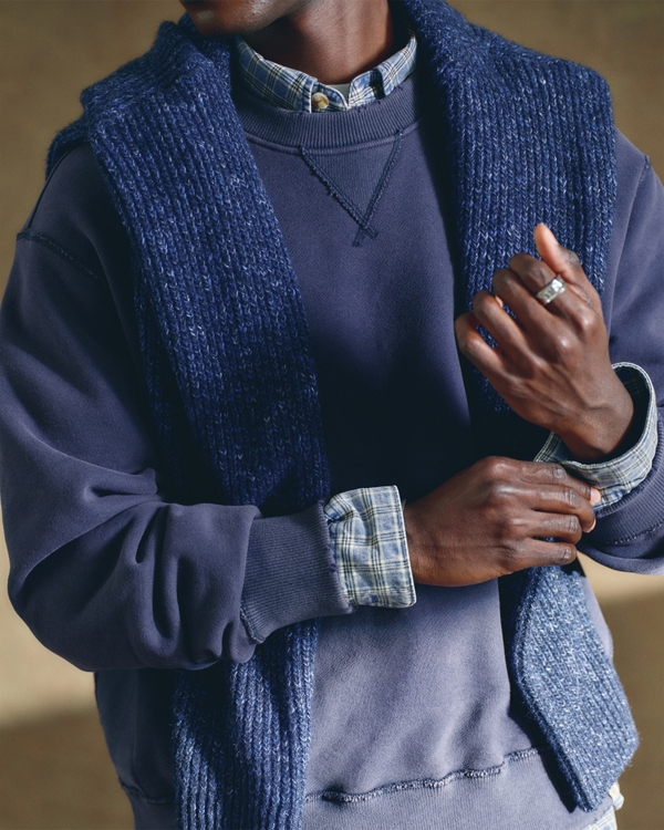 Heritage Heavyweight Crew Sweatshirt, Navy Blue view 2