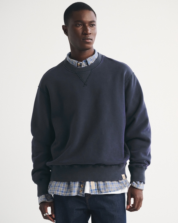 Heritage Heavyweight Crew Sweatshirt, Navy Blue view 2