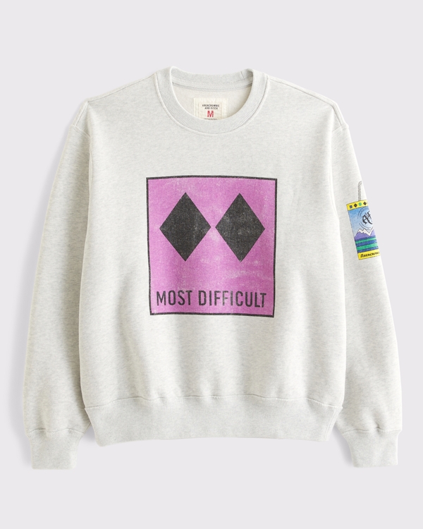 Graphic Crew Sweatshirt, Light Heather Gray view 1