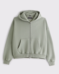 Essential Cropped Full-Zip Hoodie
