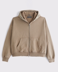 Essential Cropped Full-Zip Hoodie