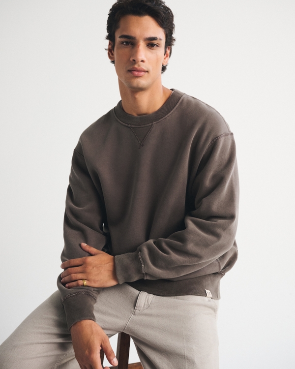 Heritage Heavyweight Crew Sweatshirt, Brown view 1