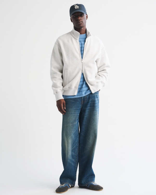 Heritage Heavyweight Full-Zip Sweatshirt, Heather Gray view 2