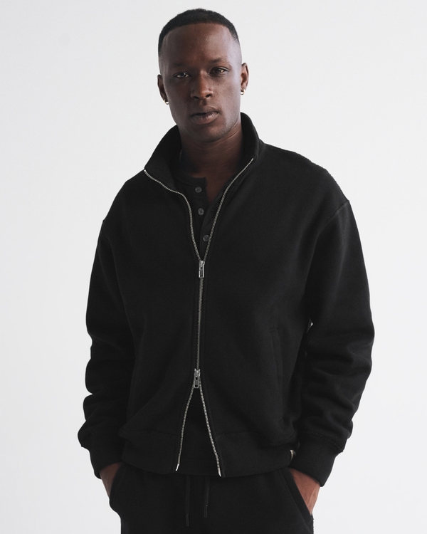 Heritage Heavyweight Full-Zip Mock, Black view 1