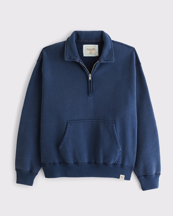 Heritage Heavyweight Half-Zip Sweatshirt, Navy Wash view 1