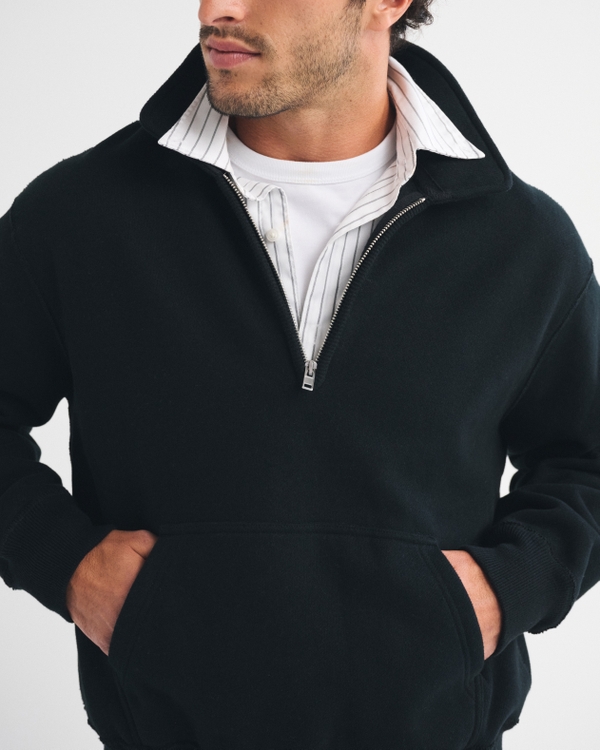 Heritage Heavyweight Half-Zip Sweatshirt, Black view 1