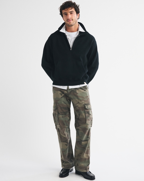 Heritage Heavyweight Half-Zip Sweatshirt, Black view 2