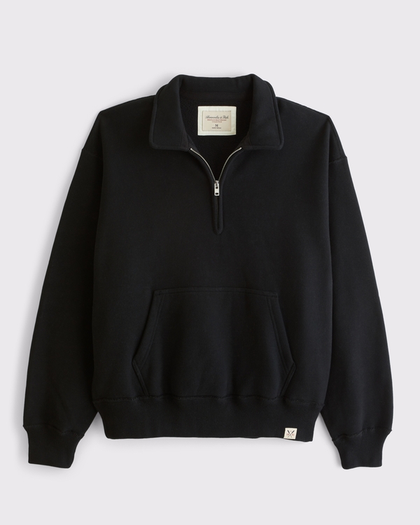 Heritage Heavyweight Half-Zip Sweatshirt, Black view 1