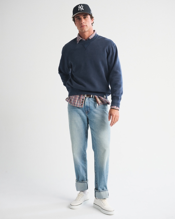 Heritage Heavyweight Crew Sweatshirt, Navy Wash view 2