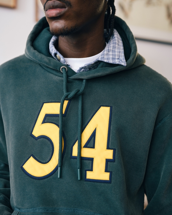 Heritage Heavyweight Popover Hoodie, Moss view 1