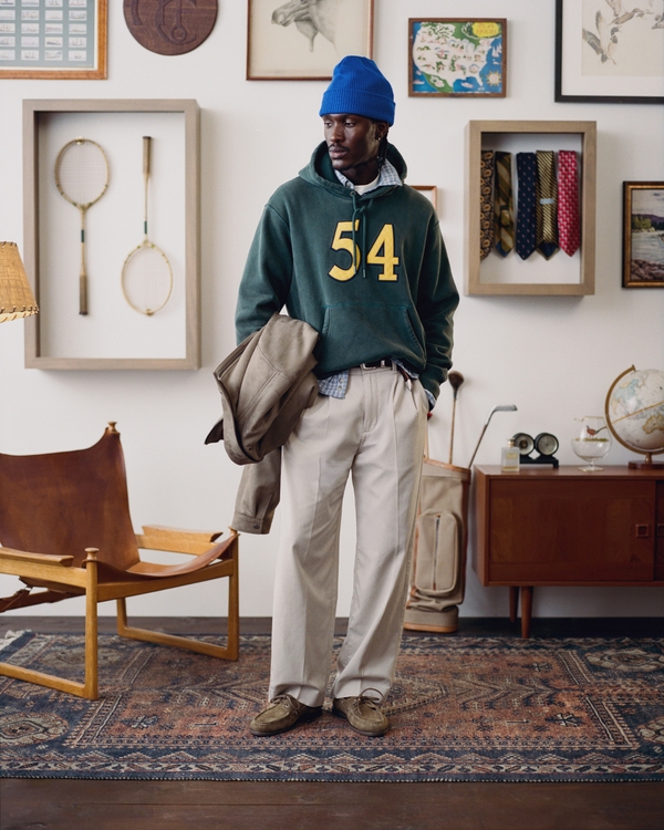 Heritage Heavyweight Popover Hoodie, Moss view 2