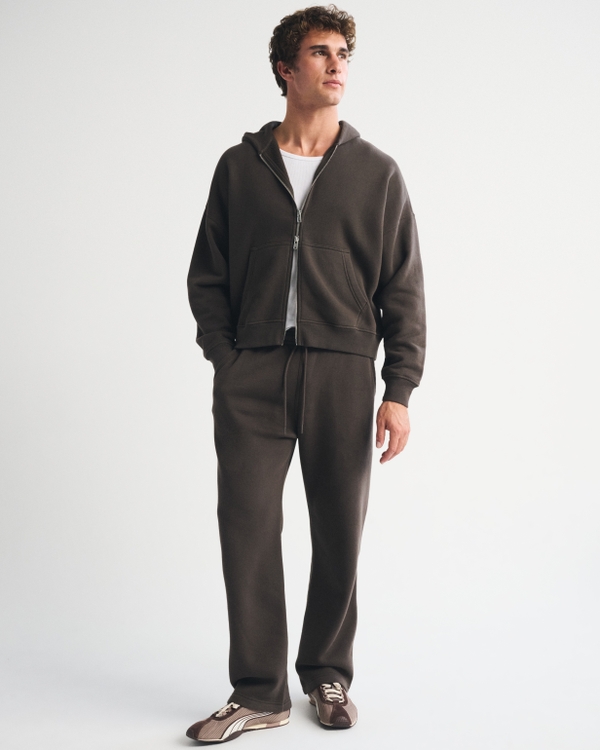 Essential Full-Zip Hoodie, Dark Brown view 2