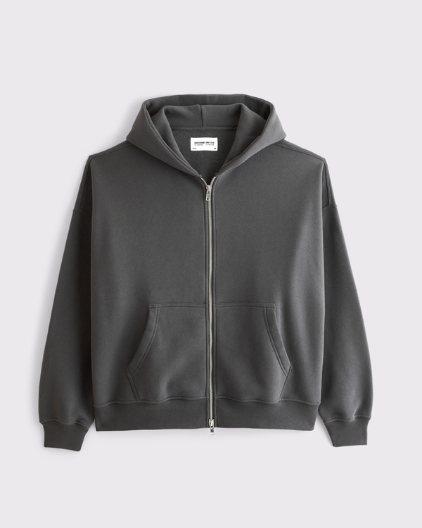 Essential Full-Zip Hoodie, Dark Gray view 1