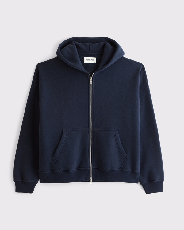 Essential Full-Zip Hoodie, Navy view 1