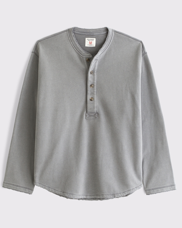 Henley Sweatshirt, Cool Gray view 1