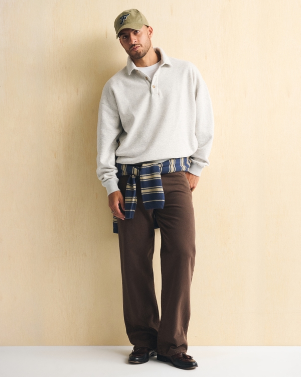 Essential Polo Sweatshirt, Heather Gray view 2