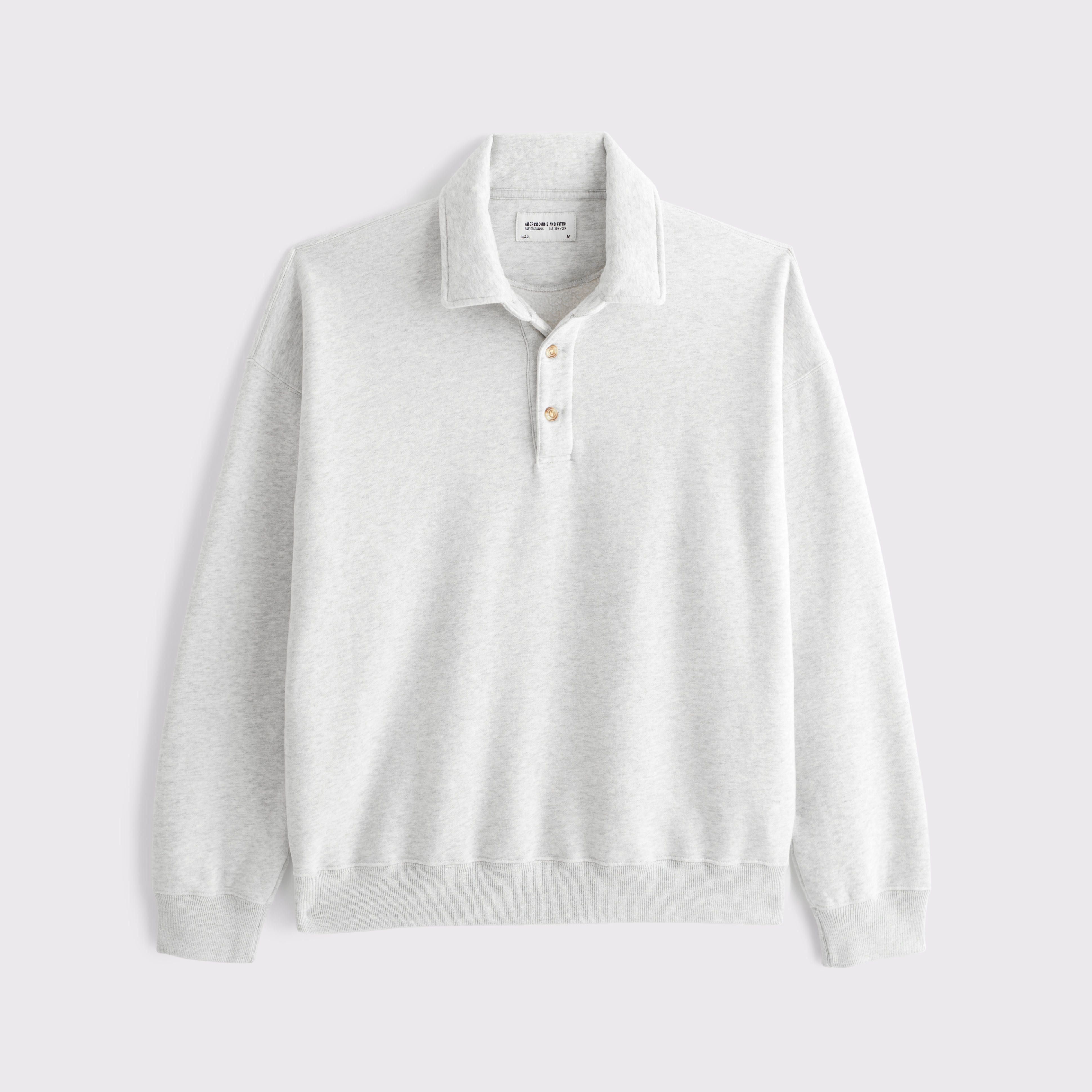 Мужская толстовка Abercrombie & Fitch Essential Polo Sweatshirt, цвет: Меланжевый серый