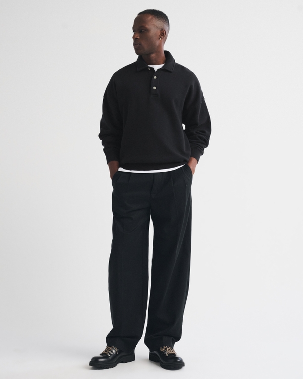 Essential Polo Sweatshirt, Washed Black view 2