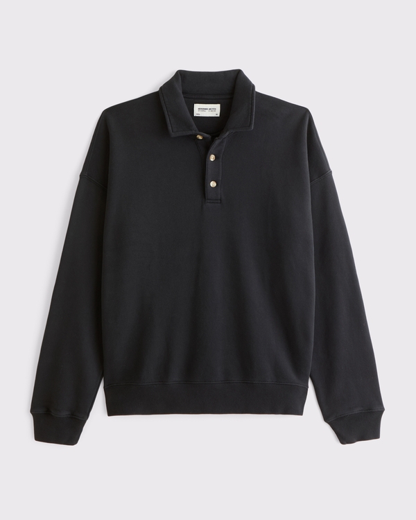 Essential Polo Sweatshirt, Black view 1