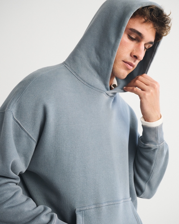 Essential Popover 2.0 Hoodie, Washed Blue view 2