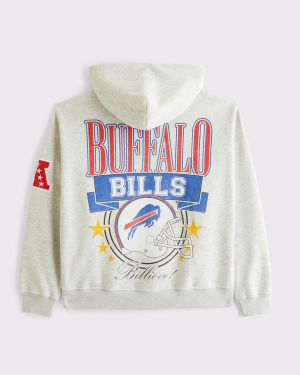 Buffalo Bills Full-Zip Hoodie, Heather Gray-buffalo Bills view 1