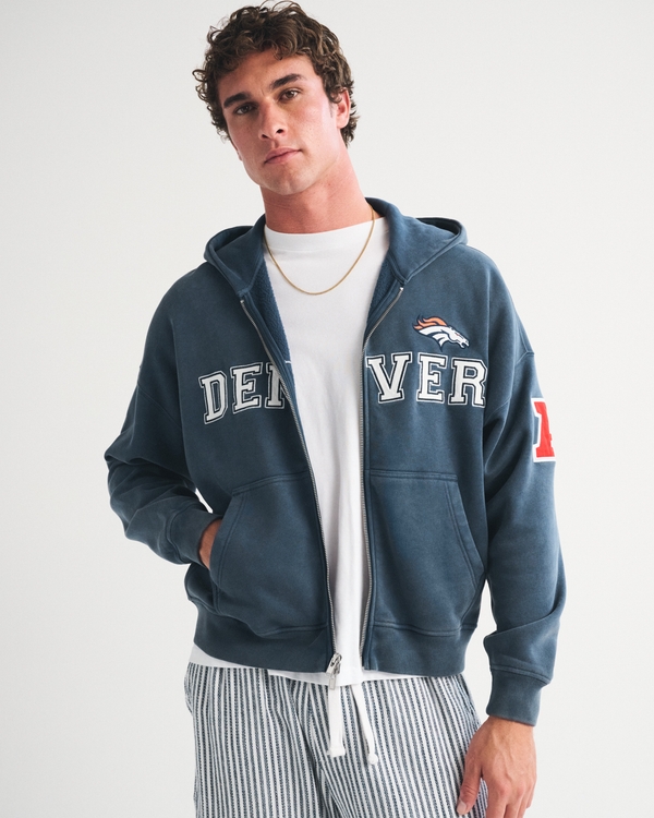 Denver Broncos Full-Zip Hoodie, Sapphire-broncos view 1