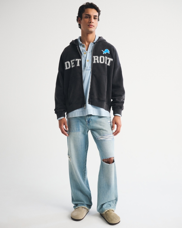 Detroit Lions Full-Zip Hoodie, Black-lions view 2