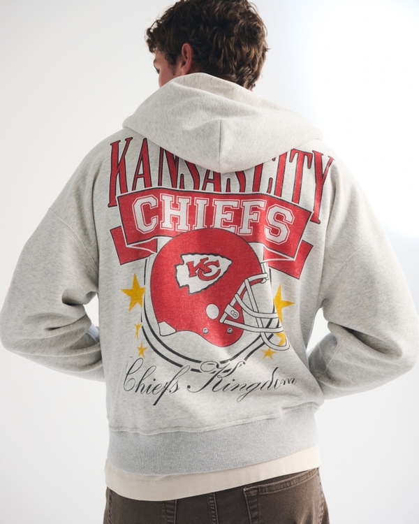 Kansas City Chiefs Full-Zip Hoodie, Heather Gray-kansas City Chiefs view 2