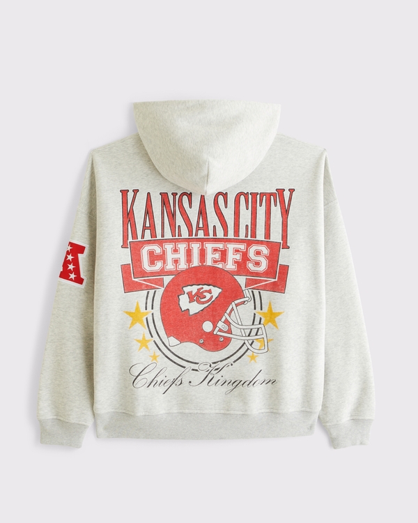 Kansas City Chiefs Full-Zip Hoodie, Heather Gray-kansas City Chiefs view 1