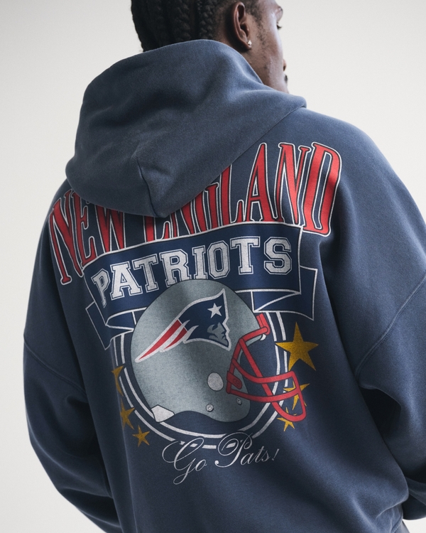 New England Patriots Full-Zip Hoodie, Sapphire-patriots view 1