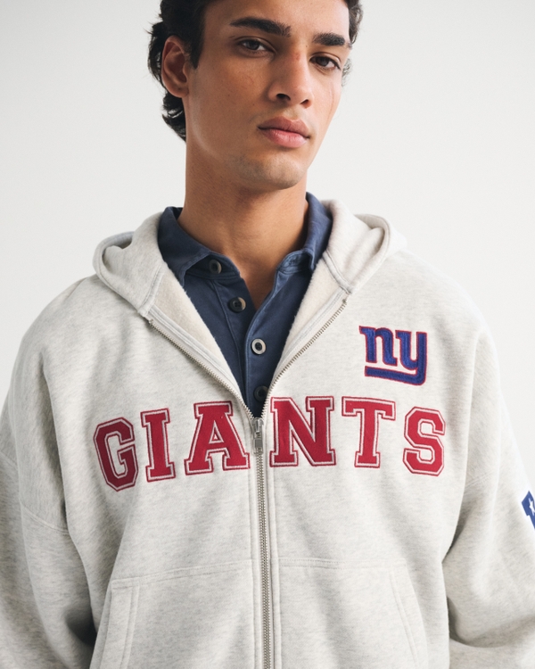 New York Giants Full-Zip Hoodie, Light Gray-giants view 1