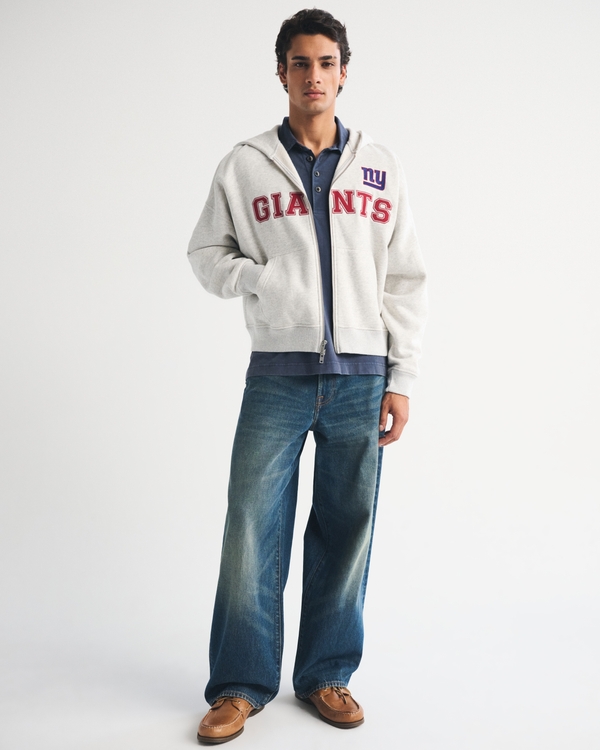 New York Giants Full-Zip Hoodie, Light Gray-giants view 2