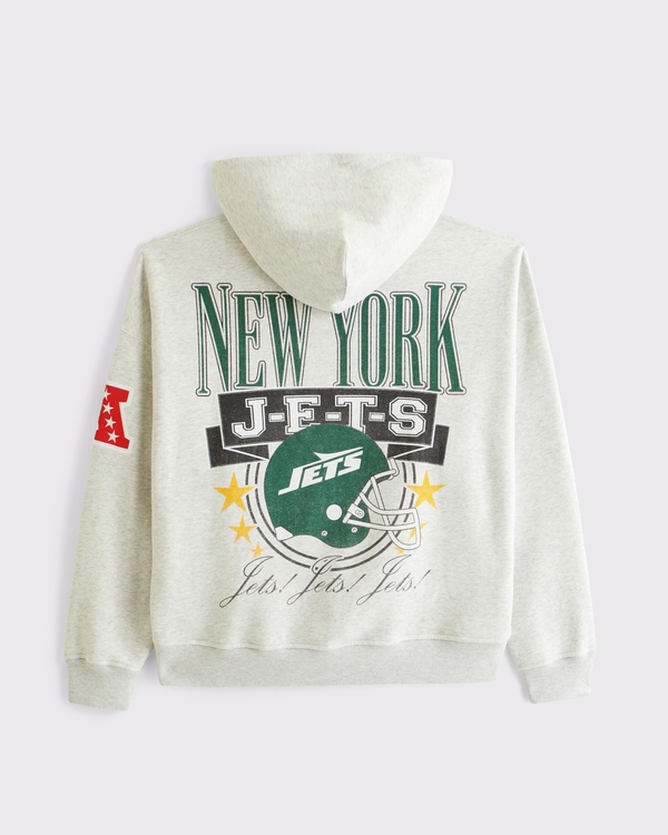 New York Jets Full-Zip Hoodie, Heather Gray-jets view 1