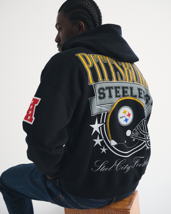 Pittsburgh Steelers Full-Zip Hoodie, Black-steelers view 2